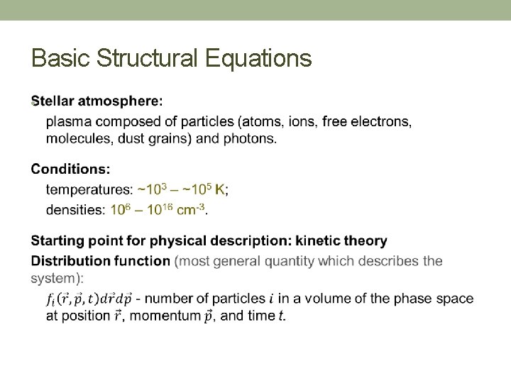 Basic Structural Equations • 