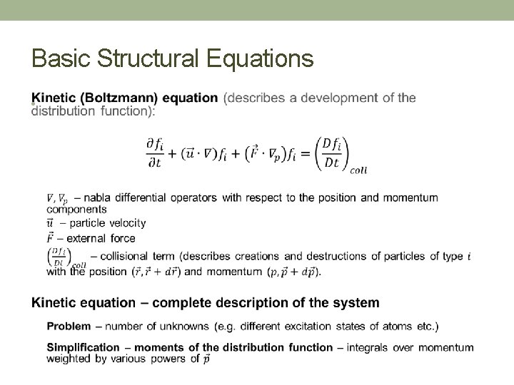 Basic Structural Equations • 