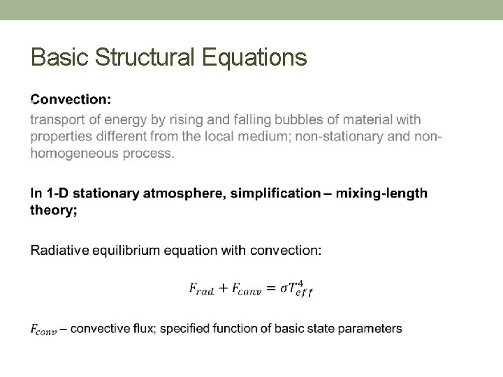 Basic Structural Equations • 