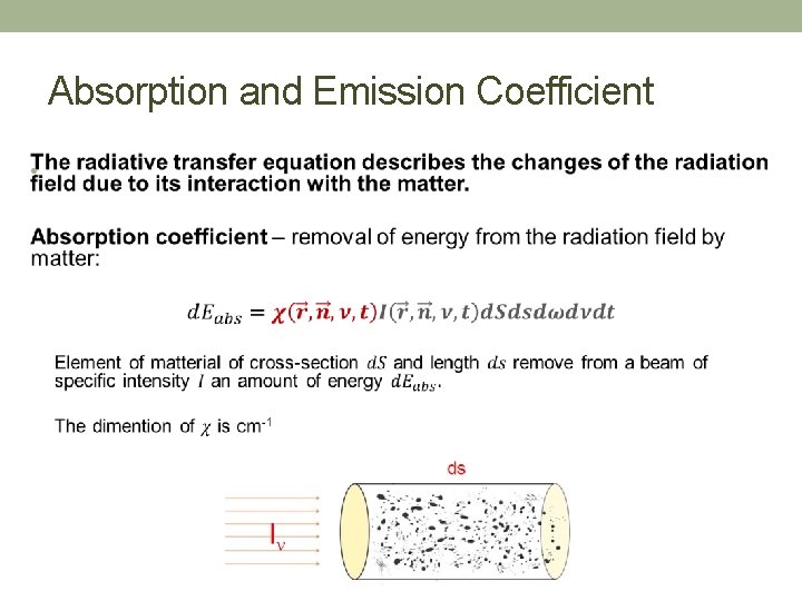 Absorption and Emission Coefficient • 