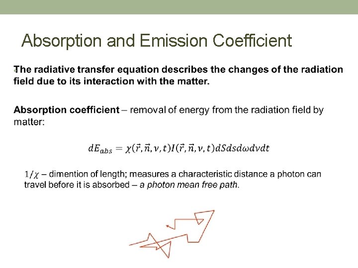 Absorption and Emission Coefficient • 