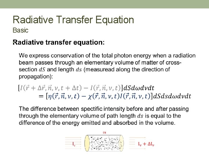 Radiative Transfer Equation Basic • 