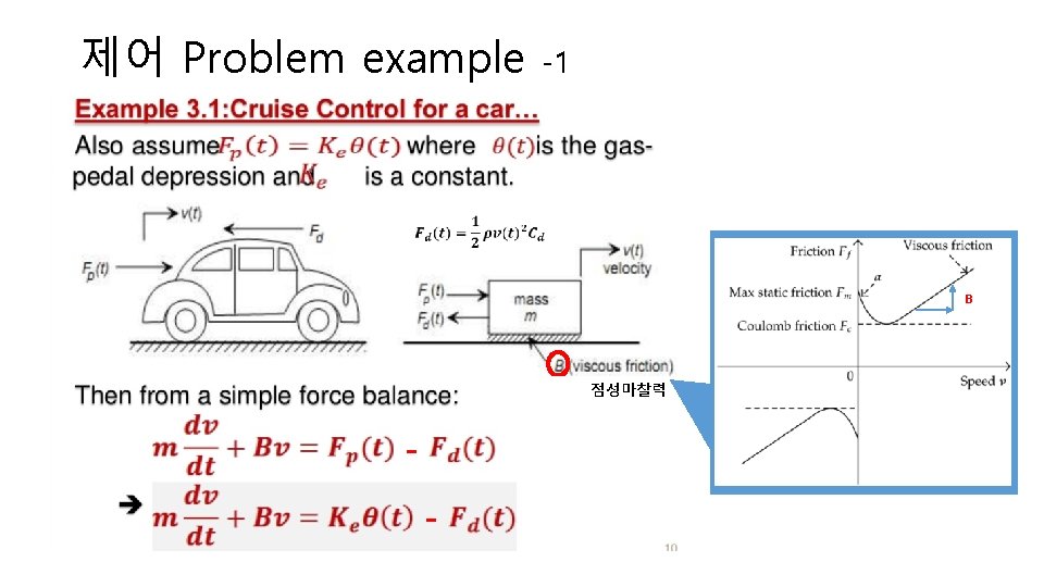 제어 Problem example -1 B 점성마찰력 - 