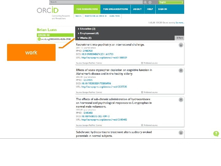 | ORCID support in Pure – where we are going • Education What content