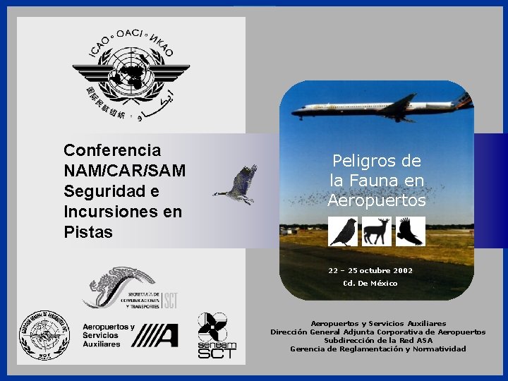 Conferencia NAM/CAR/SAM Seguridad e Incursiones en Pistas Aeropuertos y Servicios Auxiliares Dirección General Adjunta