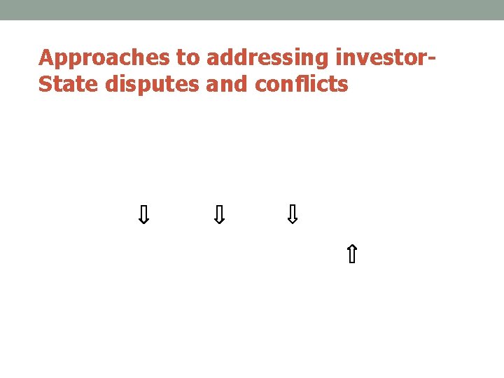 Approaches to addressing investor. State disputes and conflicts Involving a third party Court Trial
