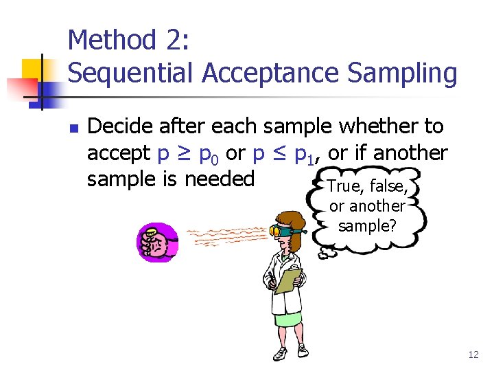 Acceptance Sampling and its Use in Probabilistic Verification