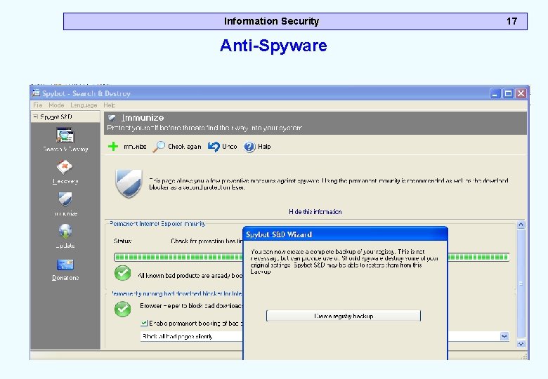 Information Security Anti-Spyware 17 