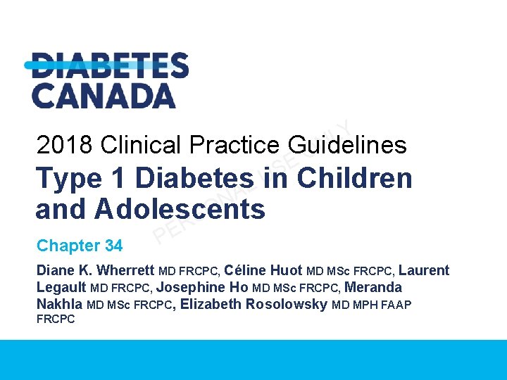 Y L N 2018 Clinical Practice Guidelines O E S U Children Type 1