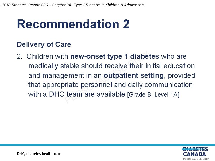 2018 Diabetes Canada CPG – Chapter 34. Type 1 Diabetes in Children & Adolescents