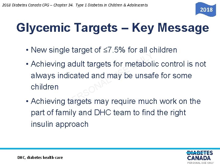 2018 Diabetes Canada CPG – Chapter 34. Type 1 Diabetes in Children & Adolescents