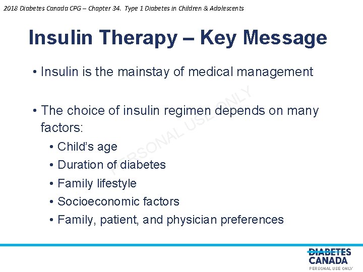 2018 Diabetes Canada CPG – Chapter 34. Type 1 Diabetes in Children & Adolescents