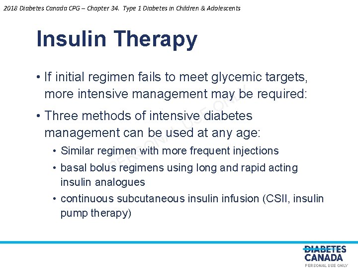 2018 Diabetes Canada CPG – Chapter 34. Type 1 Diabetes in Children & Adolescents