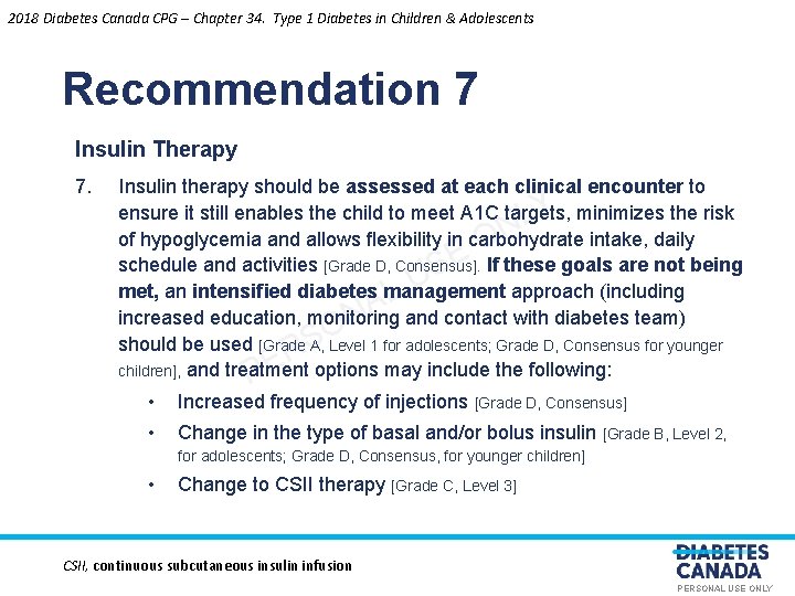 2018 Diabetes Canada CPG – Chapter 34. Type 1 Diabetes in Children & Adolescents