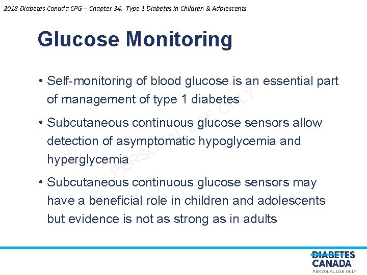 2018 Diabetes Canada CPG – Chapter 34. Type 1 Diabetes in Children & Adolescents