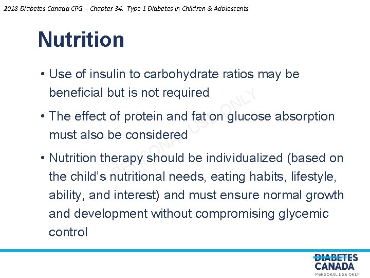 2018 Diabetes Canada CPG – Chapter 34. Type 1 Diabetes in Children & Adolescents