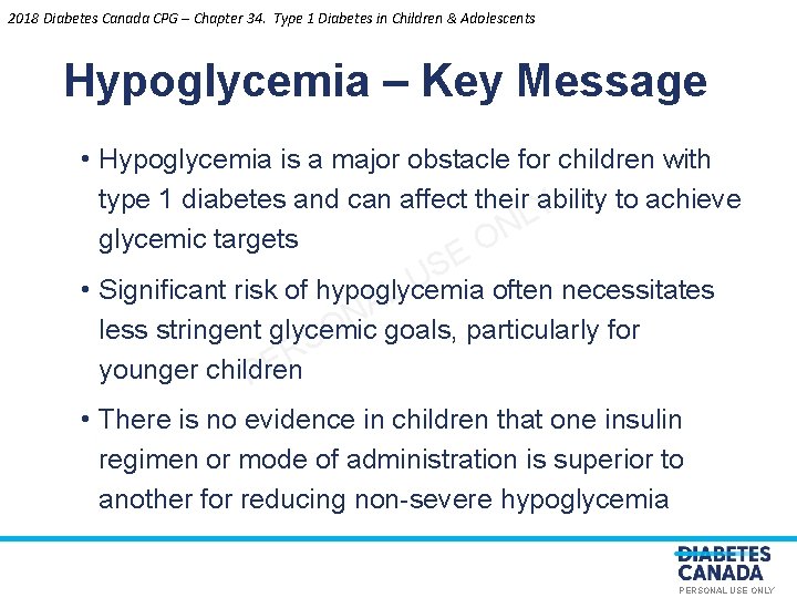 2018 Diabetes Canada CPG – Chapter 34. Type 1 Diabetes in Children & Adolescents