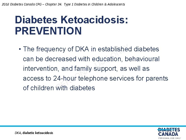 2018 Diabetes Canada CPG – Chapter 34. Type 1 Diabetes in Children & Adolescents