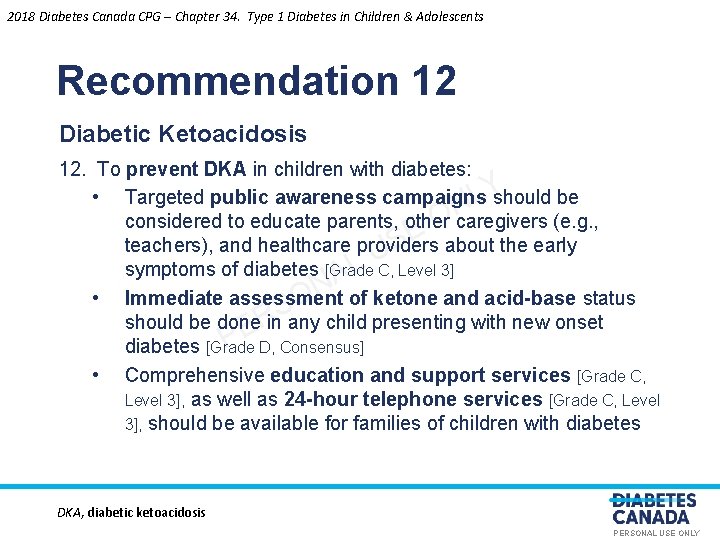 2018 Diabetes Canada CPG – Chapter 34. Type 1 Diabetes in Children & Adolescents