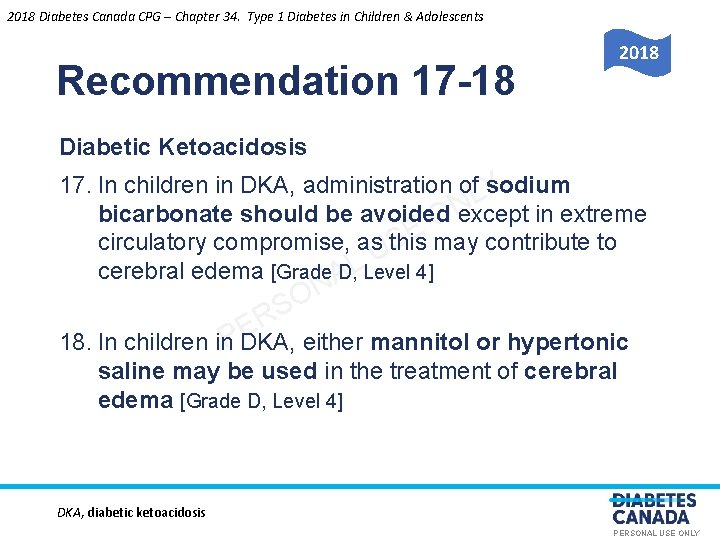 2018 Diabetes Canada CPG – Chapter 34. Type 1 Diabetes in Children & Adolescents