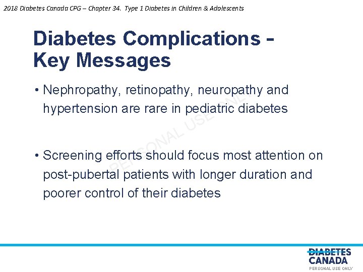 2018 Diabetes Canada CPG – Chapter 34. Type 1 Diabetes in Children & Adolescents