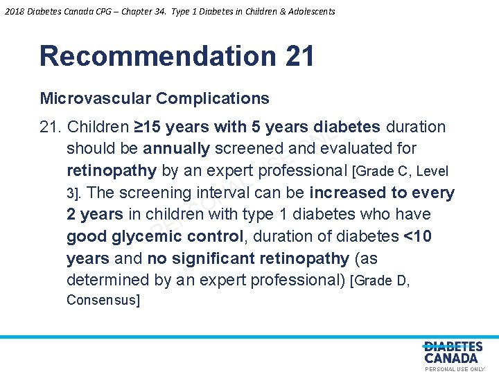 2018 Diabetes Canada CPG – Chapter 34. Type 1 Diabetes in Children & Adolescents