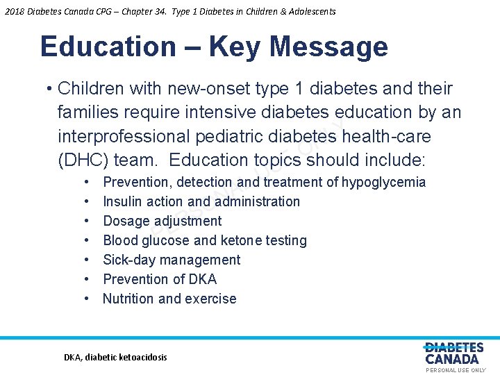 2018 Diabetes Canada CPG – Chapter 34. Type 1 Diabetes in Children & Adolescents