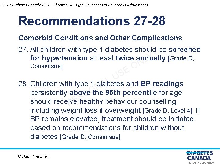 2018 Diabetes Canada CPG – Chapter 34. Type 1 Diabetes in Children & Adolescents