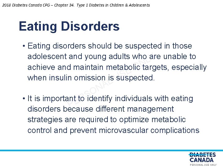 2018 Diabetes Canada CPG – Chapter 34. Type 1 Diabetes in Children & Adolescents