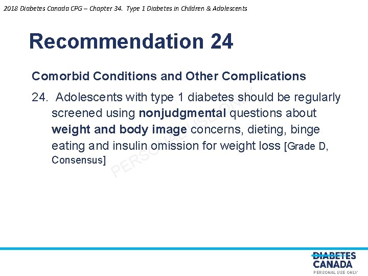 2018 Diabetes Canada CPG – Chapter 34. Type 1 Diabetes in Children & Adolescents