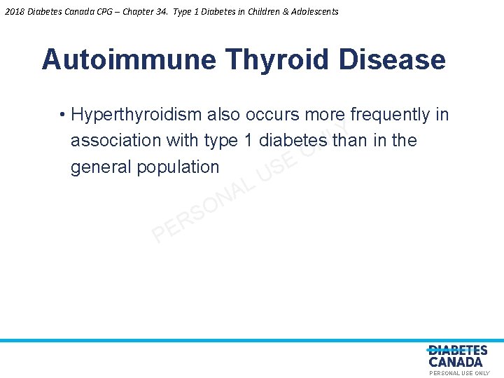 2018 Diabetes Canada CPG – Chapter 34. Type 1 Diabetes in Children & Adolescents