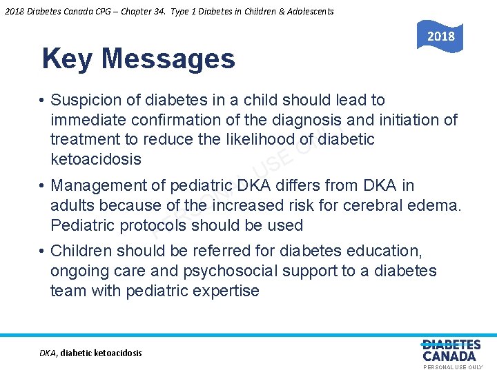 2018 Diabetes Canada CPG – Chapter 34. Type 1 Diabetes in Children & Adolescents