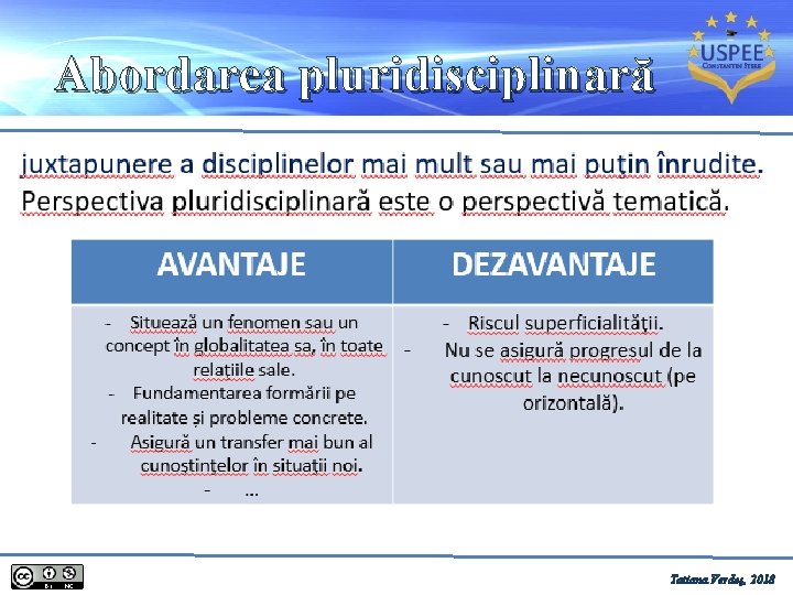 Abordarea pluridisciplinară Tatiana Verdeș, 2018 