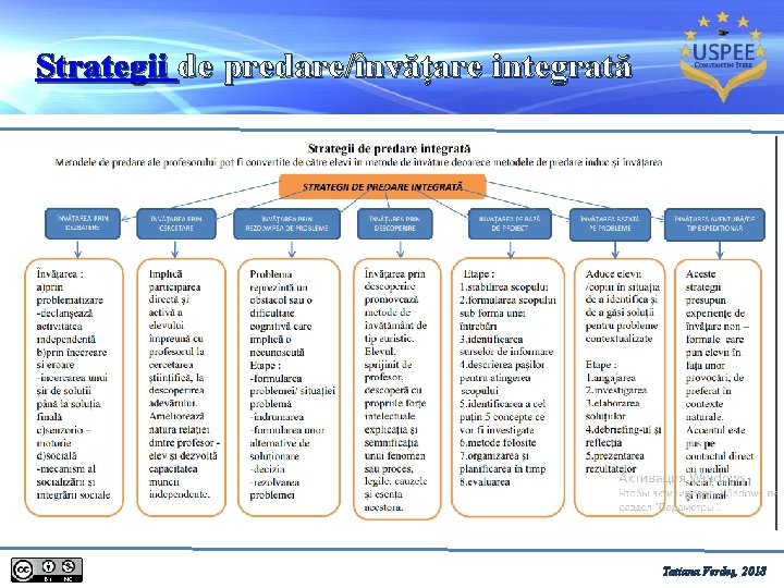 Strategii de predare/învățare integrată Tatiana Verdeș, 2018 