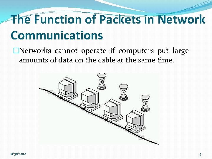 The Function of Packets in Network Communications �Networks cannot operate if computers put large