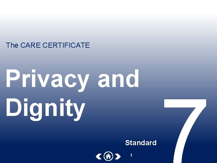 The CARE CERTIFICATE Privacy and Dignity Standard 1 
