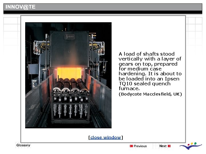 Sealed Quench Furnaces - Preparing Work for Processing A load of shafts stood vertically Sealed Quench Furnaces - Preparing Work for Processing A load of shafts stood vertically