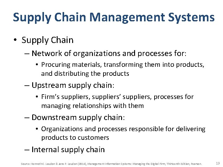 Supply Chain Management Systems • Supply Chain – Network of organizations and processes for: Supply Chain Management Systems • Supply Chain – Network of organizations and processes for: