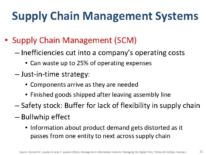 Supply Chain Management Systems • Supply Chain Management (SCM) – Inefficiencies cut into a Supply Chain Management Systems • Supply Chain Management (SCM) – Inefficiencies cut into a