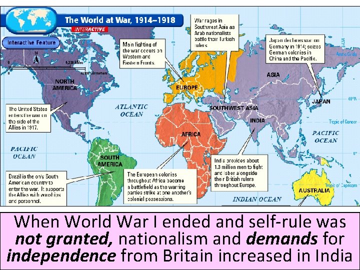 When World War I ended and self-rule was not granted, nationalism and demands for