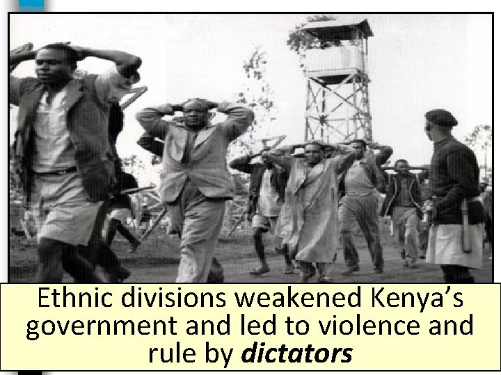 Ethnic divisions weakened Kenya’s government and led to violence and rule by dictators 