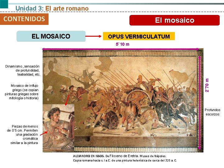 Unidad 3: El arte romano CONTENIDOS EL MOSAICO mosaico El. El arte romano OPUS