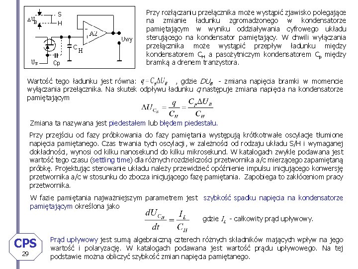 S H Przy rozłączaniu przełącznika może wystąpić zjawisko polegające na zmianie ładunku zgromadzonego w