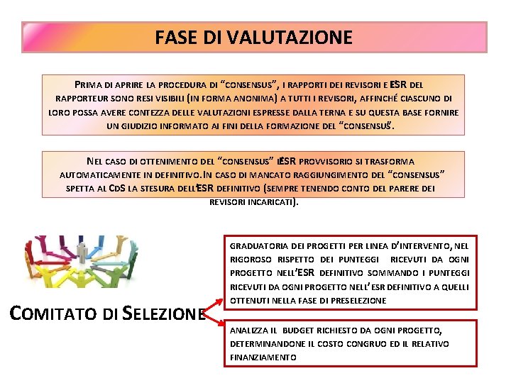 FASE DI VALUTAZIONE PRIMA DI APRIRE LA PROCEDURA DI “CONSENSUS”, I RAPPORTI DEI REVISORI