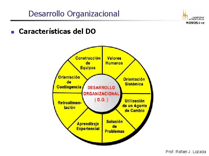 Desarrollo Organizacional NOVOS i+e n Características del DO Prof. Rafael J. Lozada Desarrollo Organizacional NOVOS i+e n Características del DO Prof. Rafael J. Lozada