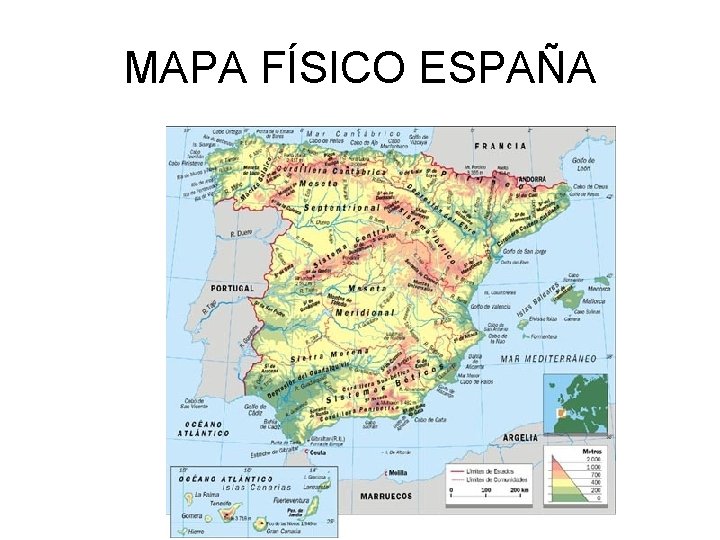 MAPA FÍSICO ESPAÑA 