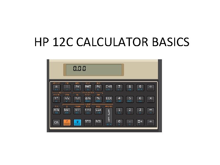 HP 12 C CALCULATOR BASICS 