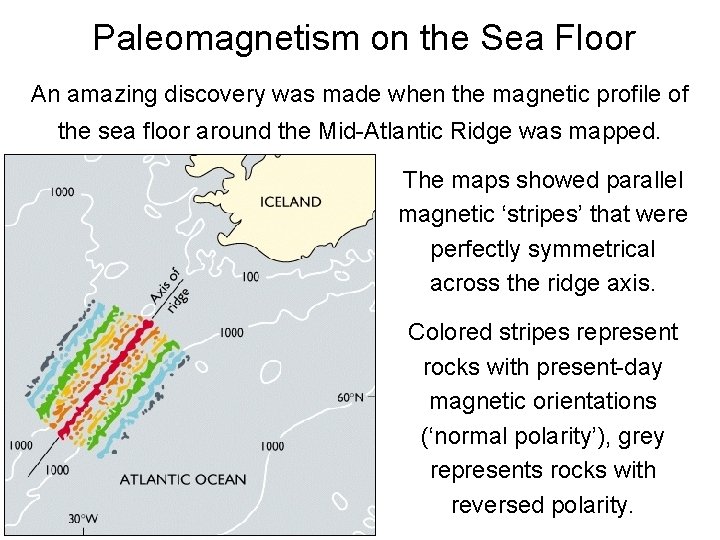 Paleomagnetism on the Sea Floor An amazing discovery was made when the magnetic profile Paleomagnetism on the Sea Floor An amazing discovery was made when the magnetic profile