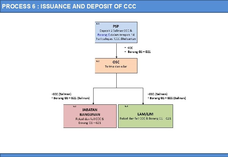 PROCESS 6 : ISSUANCE AND DEPOSIT OF CCC 