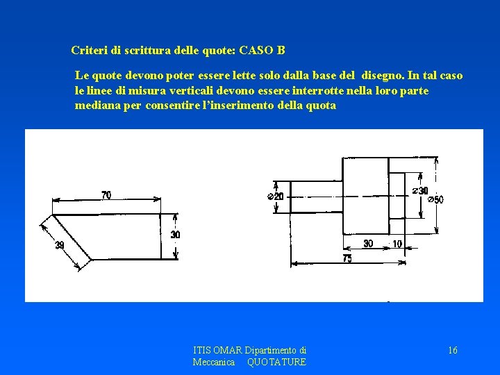 Criteri di scrittura delle quote: CASO B Le quote devono poter essere lette solo